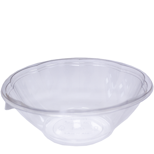 H Pack Container 18oz / Clear Lids / Approx. 275 18oz Clear Base Flower Design Salad Bowls LOT: 107