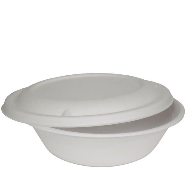 Dispo Disposable Tableware 32oz / Bagasse Lids / 500 Bowls Bagasse Round Bowl With Lid