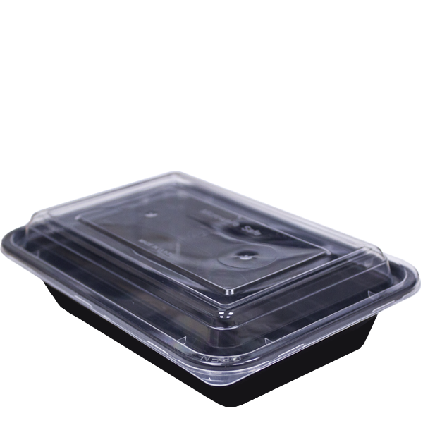 H Pack Container Black Base Microwavable Container